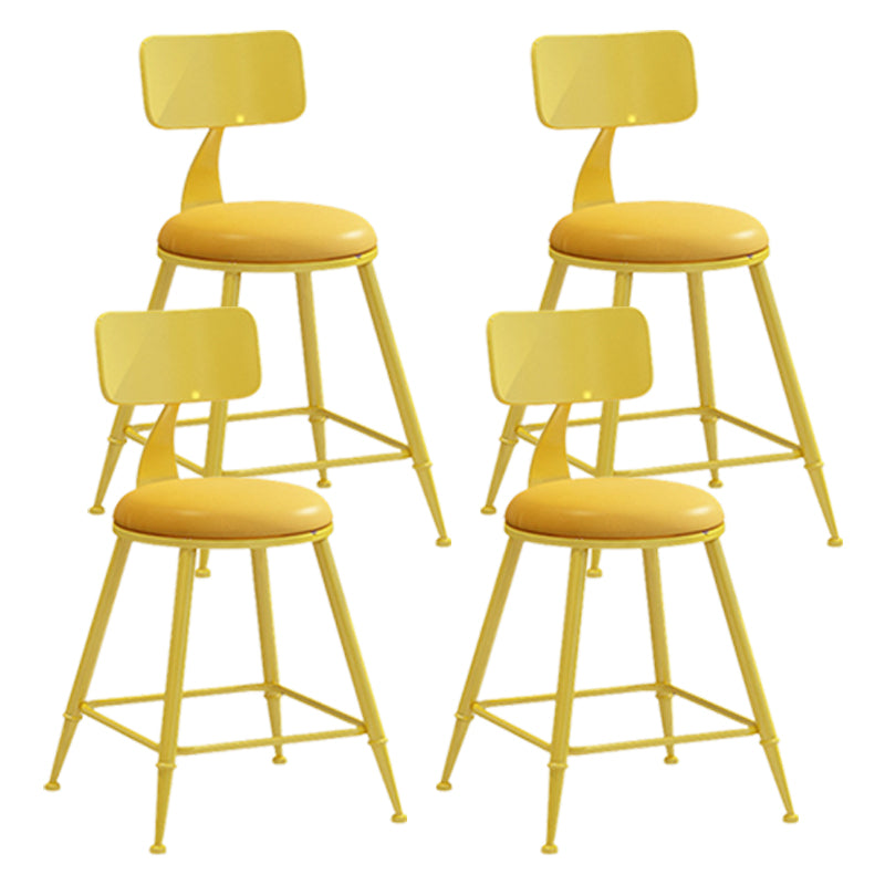 Scandinavian Metal Barstool Leather Barstools in Matte Finish for Indoor