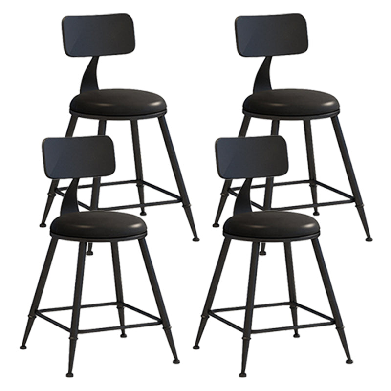 Scandinavian Metal Barstool Leather Barstools in Matte Finish for Indoor