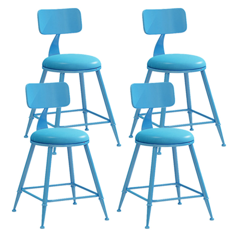 Scandinavian Metal Barstool Leather Barstools in Matte Finish for Indoor