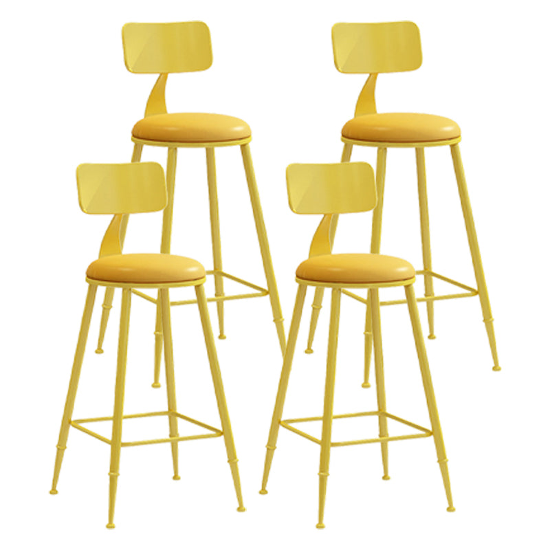 Scandinavian Metal Barstool Leather Barstools in Matte Finish for Indoor