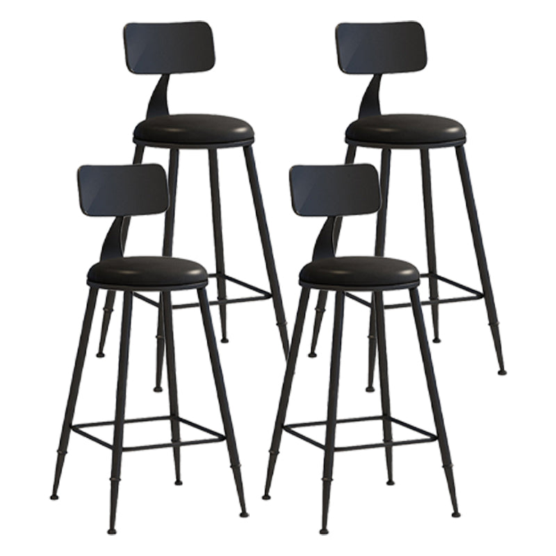 Scandinavian Metal Barstool Leather Barstools in Matte Finish for Indoor