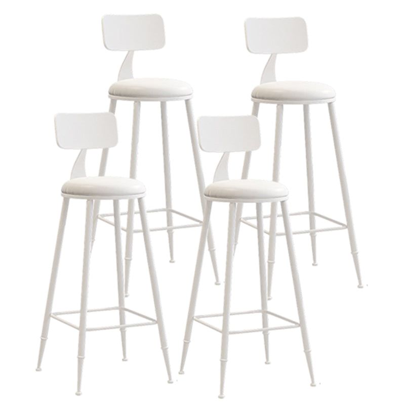 Scandinavian Metal Barstool Leather Barstools in Matte Finish for Indoor