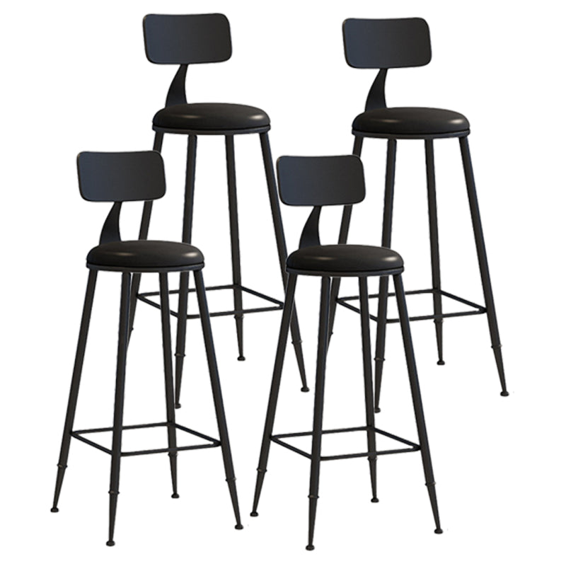 Scandinavian Metal Barstool Leather Barstools in Matte Finish for Indoor