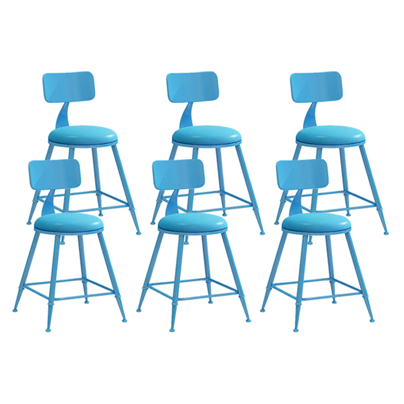 Scandinavian Metal Barstool Leather Barstools in Matte Finish for Indoor
