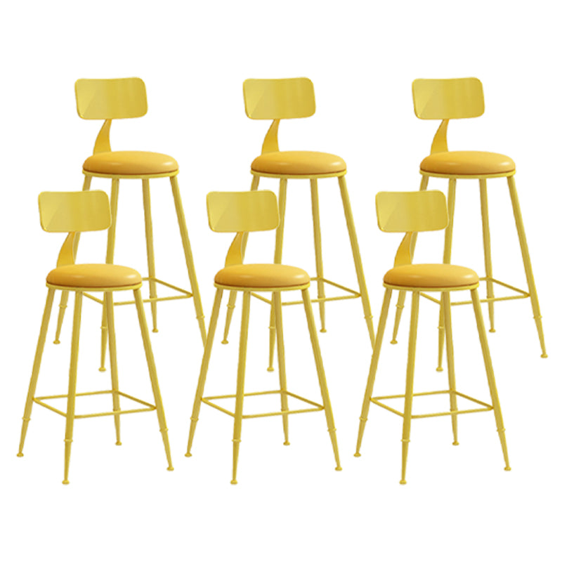 Scandinavian Metal Barstool Leather Barstools in Matte Finish for Indoor