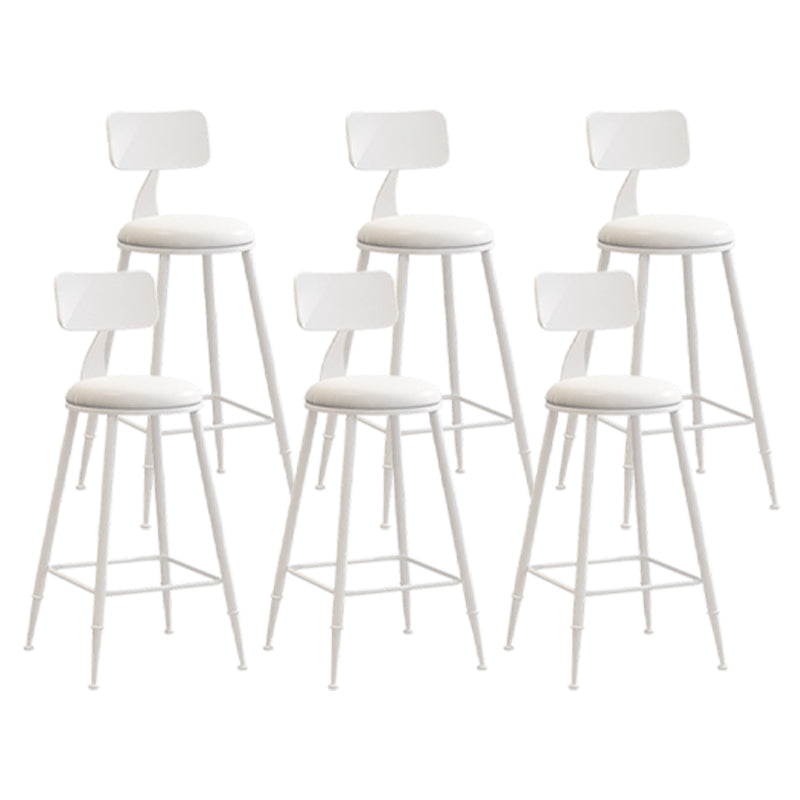 Scandinavian Metal Barstool Leather Barstools in Matte Finish for Indoor
