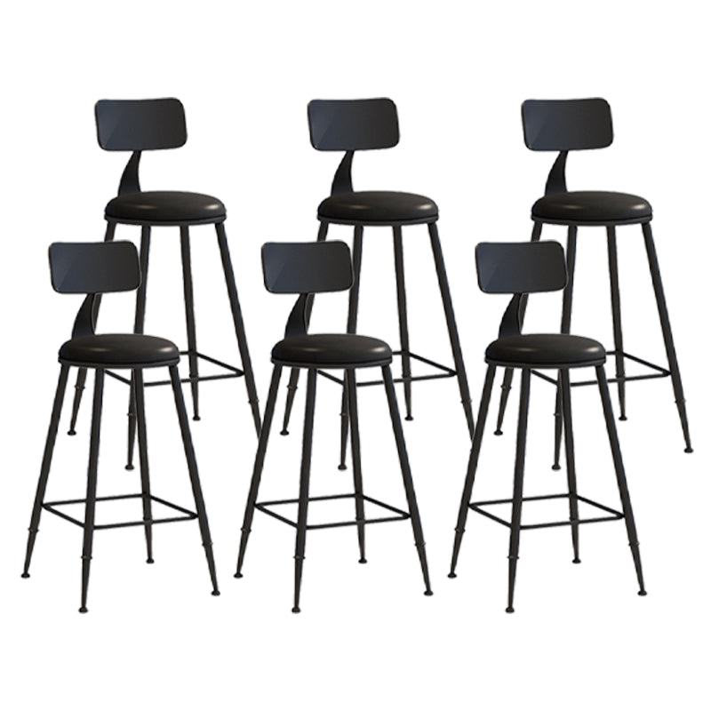 Scandinavian Metal Barstool Leather Barstools in Matte Finish for Indoor