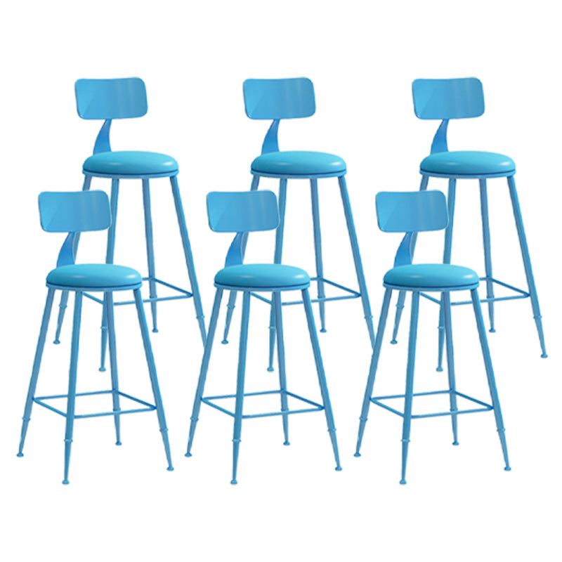 Scandinavian Metal Barstool Leather Barstools in Matte Finish for Indoor