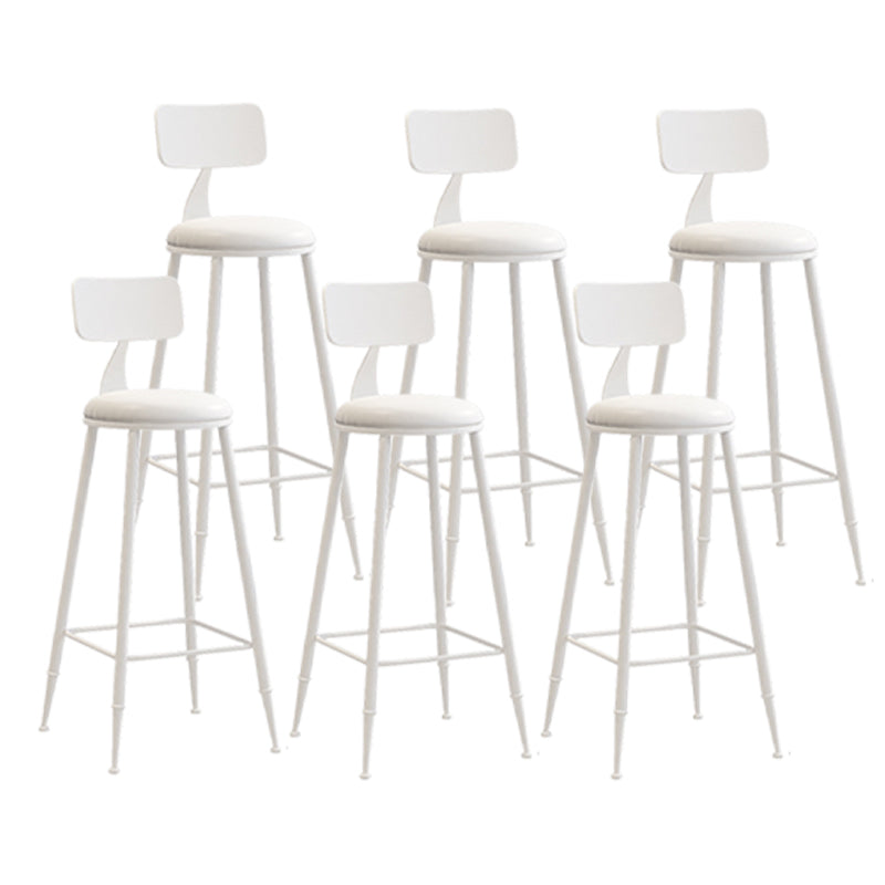 Scandinavian Metal Barstool Leather Barstools in Matte Finish for Indoor