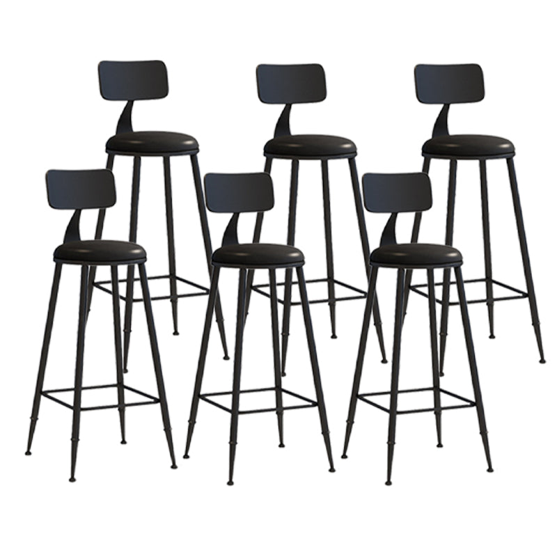 Scandinavian Metal Barstool Leather Barstools in Matte Finish for Indoor