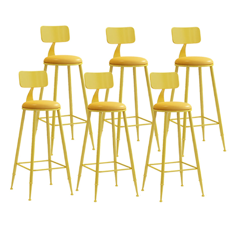 Scandinavian Metal Barstool Leather Barstools in Matte Finish for Indoor