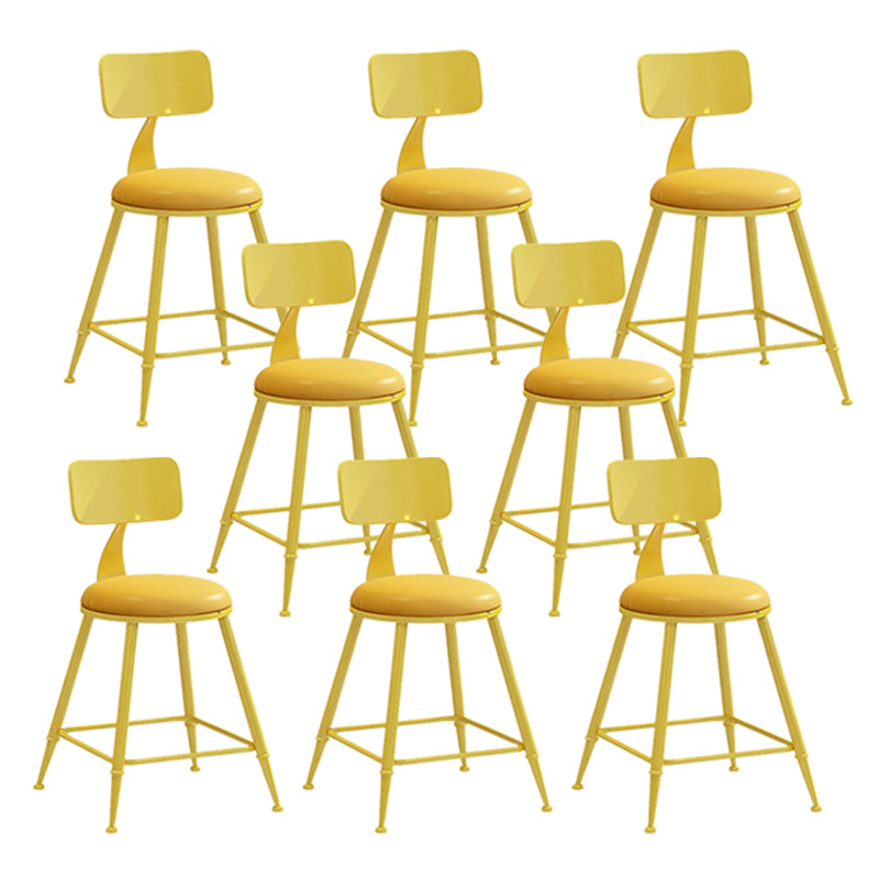 Scandinavian Metal Barstool Leather Barstools in Matte Finish for Indoor