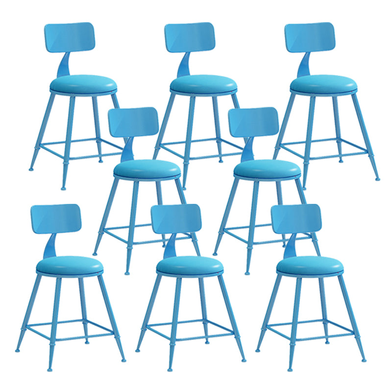Scandinavian Metal Barstool Leather Barstools in Matte Finish for Indoor