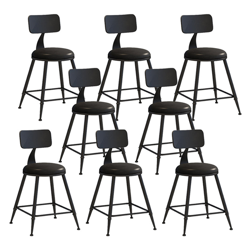 Scandinavian Metal Barstool Leather Barstools in Matte Finish for Indoor