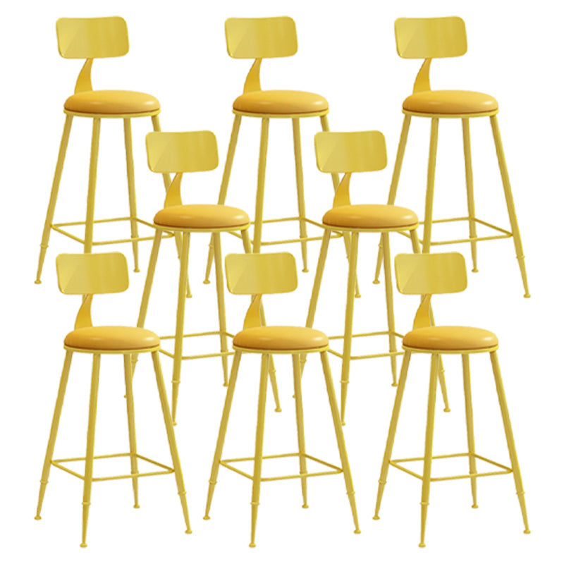 Scandinavian Metal Barstool Leather Barstools in Matte Finish for Indoor