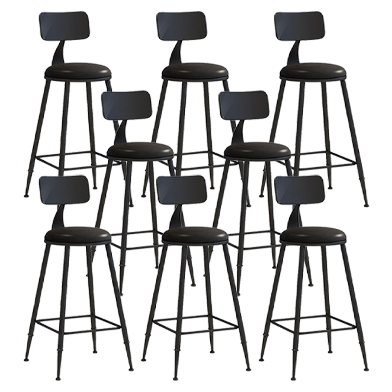 Scandinavian Metal Barstool Leather Barstools in Matte Finish for Indoor