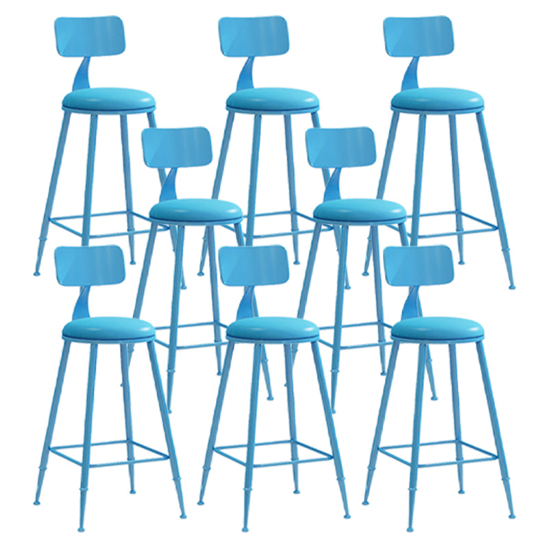Scandinavian Metal Barstool Leather Barstools in Matte Finish for Indoor