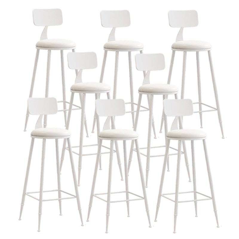 Scandinavian Metal Barstool Leather Barstools in Matte Finish for Indoor