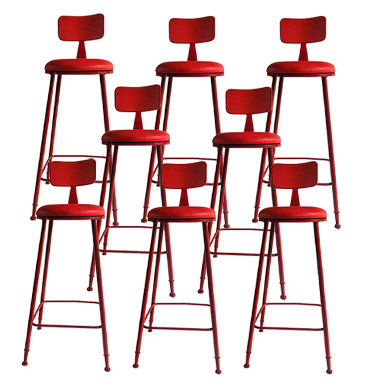 Scandinavian Metal Barstool Leather Barstools in Matte Finish for Indoor