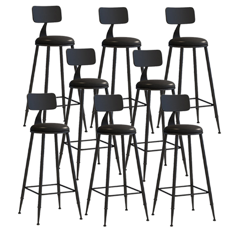Scandinavian Metal Barstool Leather Barstools in Matte Finish for Indoor