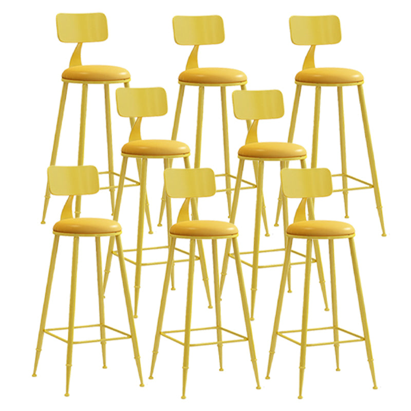 Scandinavian Metal Barstool Leather Barstools in Matte Finish for Indoor