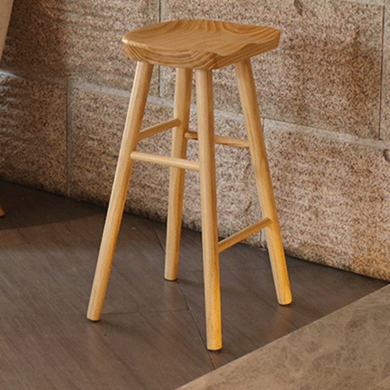 Natural Backless Counter Stool Contemporary Pine Wood Counter Stool