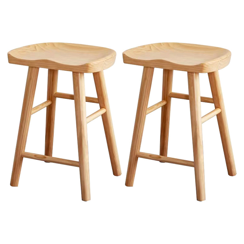 Natural Backless Counter Stool Contemporary Pine Wood Counter Stool