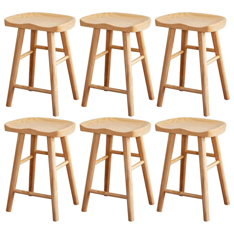 Natural Backless Counter Stool Contemporary Pine Wood Counter Stool