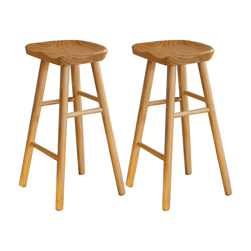 Natural Backless Counter Stool Contemporary Pine Wood Counter Stool