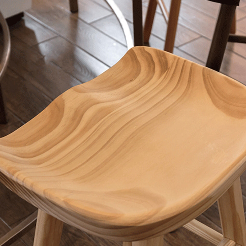 Natural Backless Counter Stool Contemporary Pine Wood Counter Stool