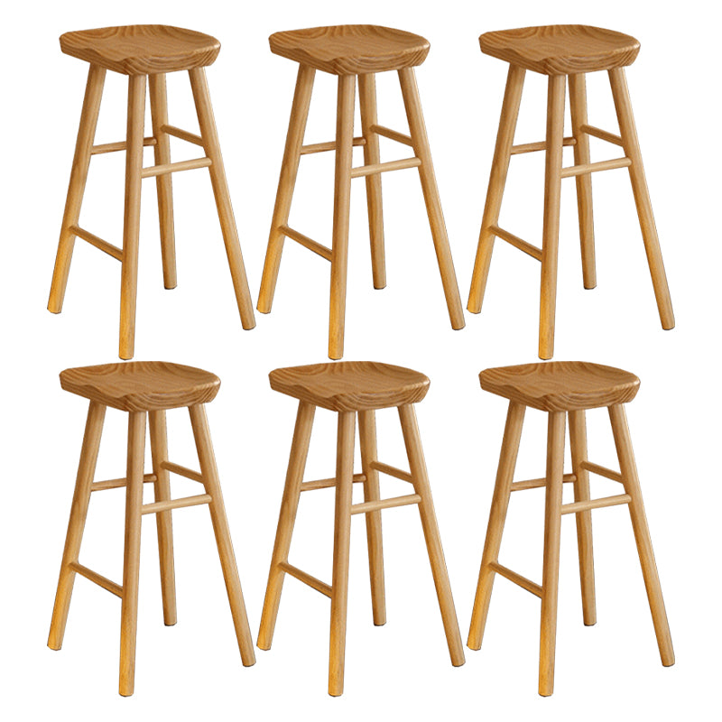 Natural Backless Counter Stool Contemporary Pine Wood Counter Stool