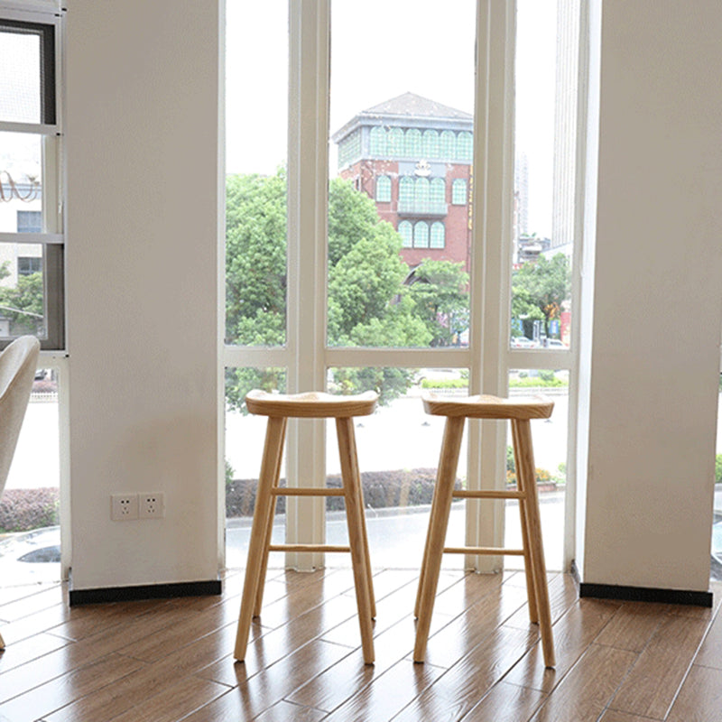 Natural Backless Counter Stool Contemporary Pine Wood Counter Stool