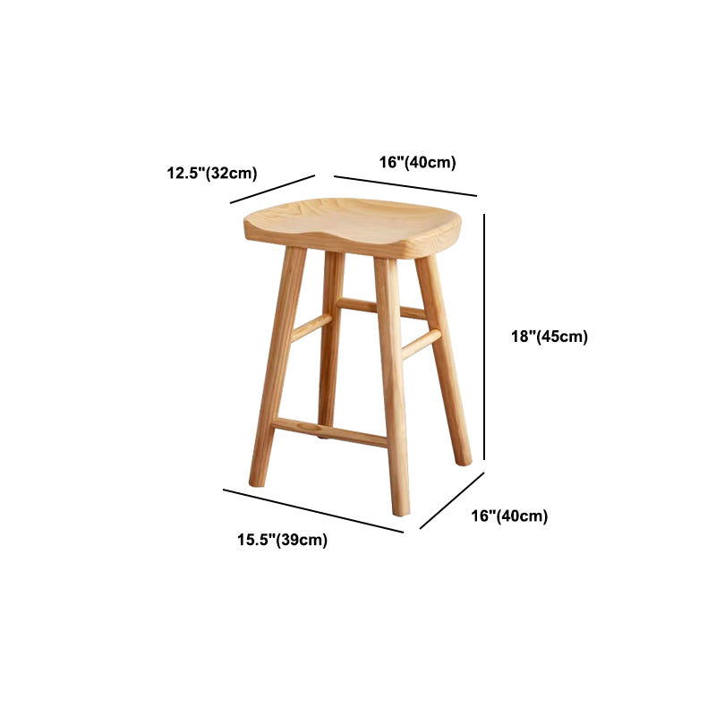 Natural Backless Counter Stool Contemporary Pine Wood Counter Stool