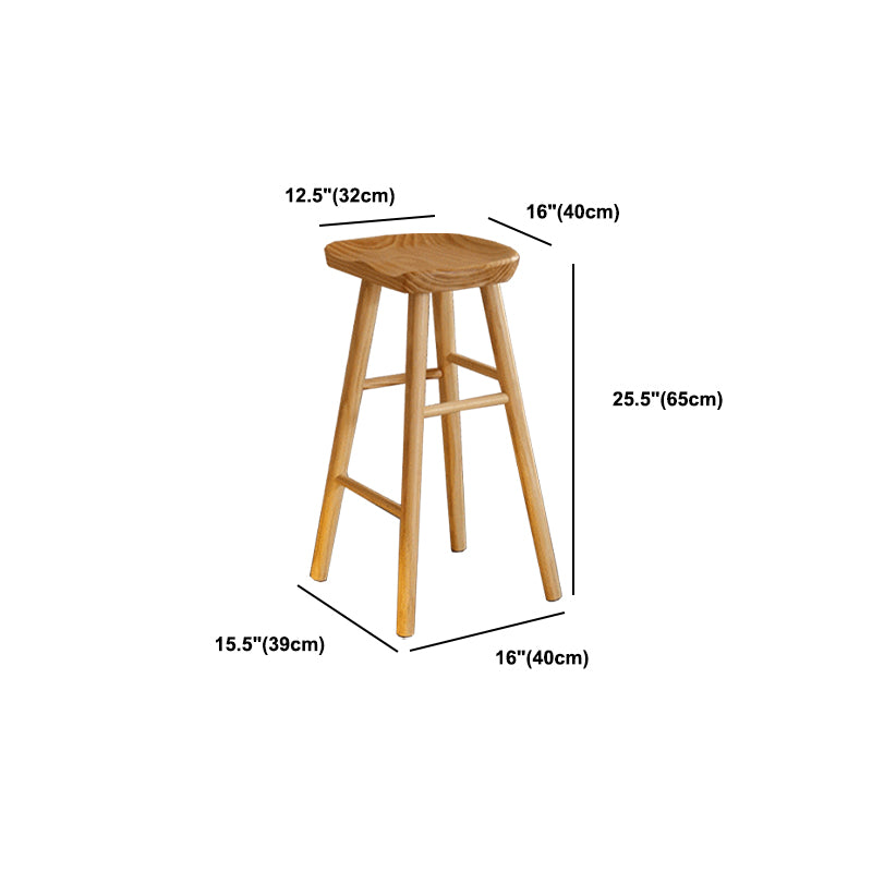Natural Backless Counter Stool Contemporary Pine Wood Counter Stool