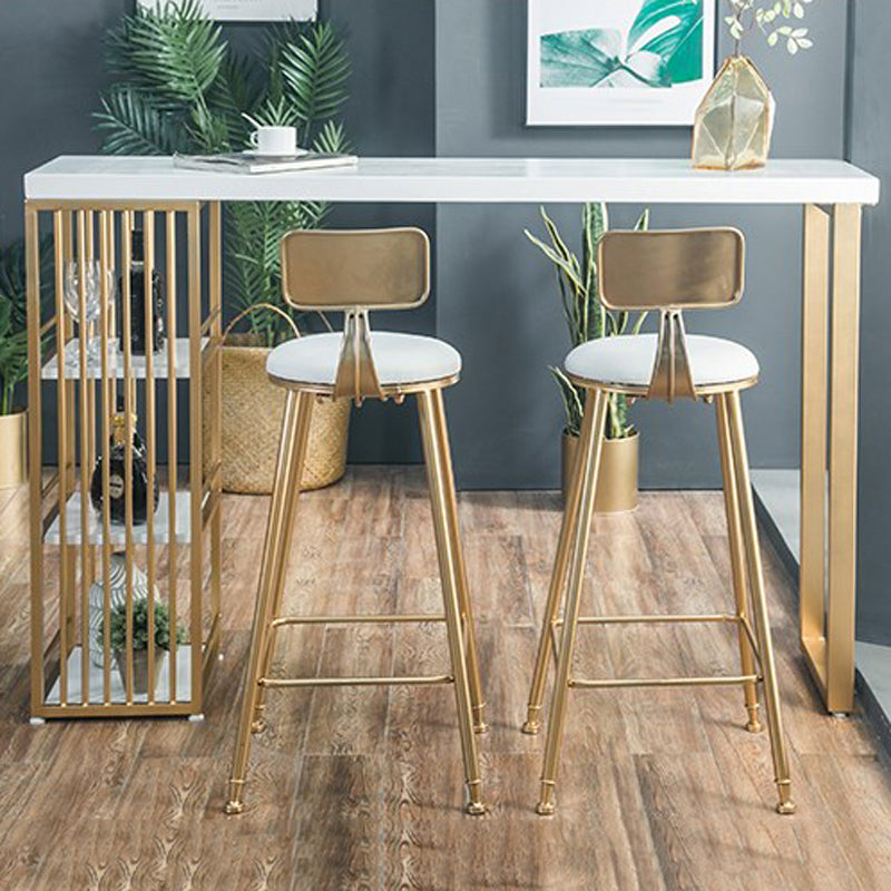 Glam 1/3 Pieces Bar Table Set Rectangle Wood Counter Table with High Stools for Cafe
