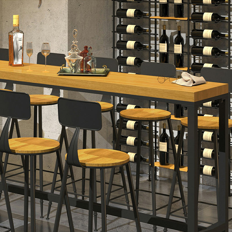 Industrial 1/2/6/11 Pieces Solid Wood Bar Table Set Rectangular Counter Set for Home Use