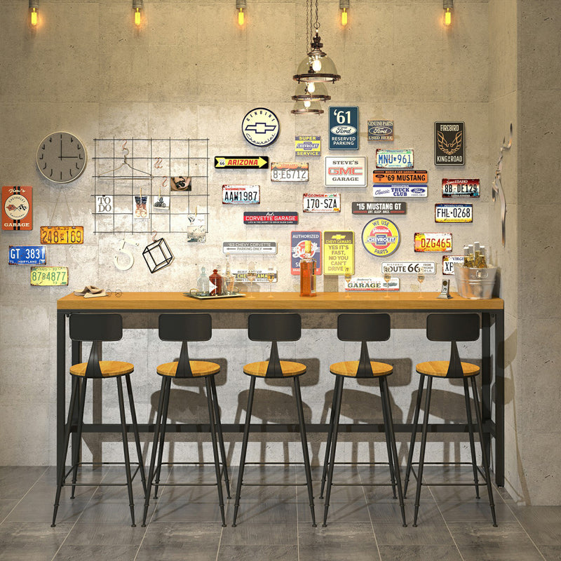 Industrial 1/2/6/11 Pieces Solid Wood Bar Table Set Rectangular Counter Set for Home Use