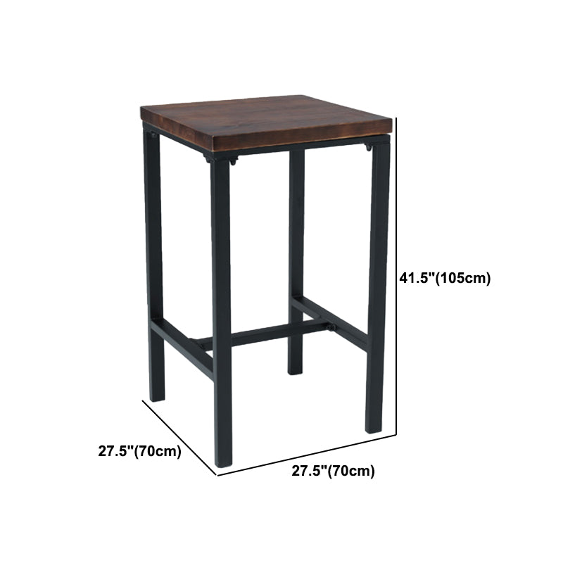 Industrial 1/3/4/5 Pieces Bar Table Set Square Pine Wood Counter Table for Cafe