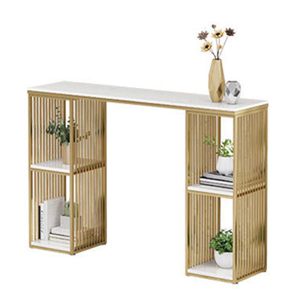 Industrial 1/3 Pieces Bar Table Set Rectangle Marble Counter Table with High Stools