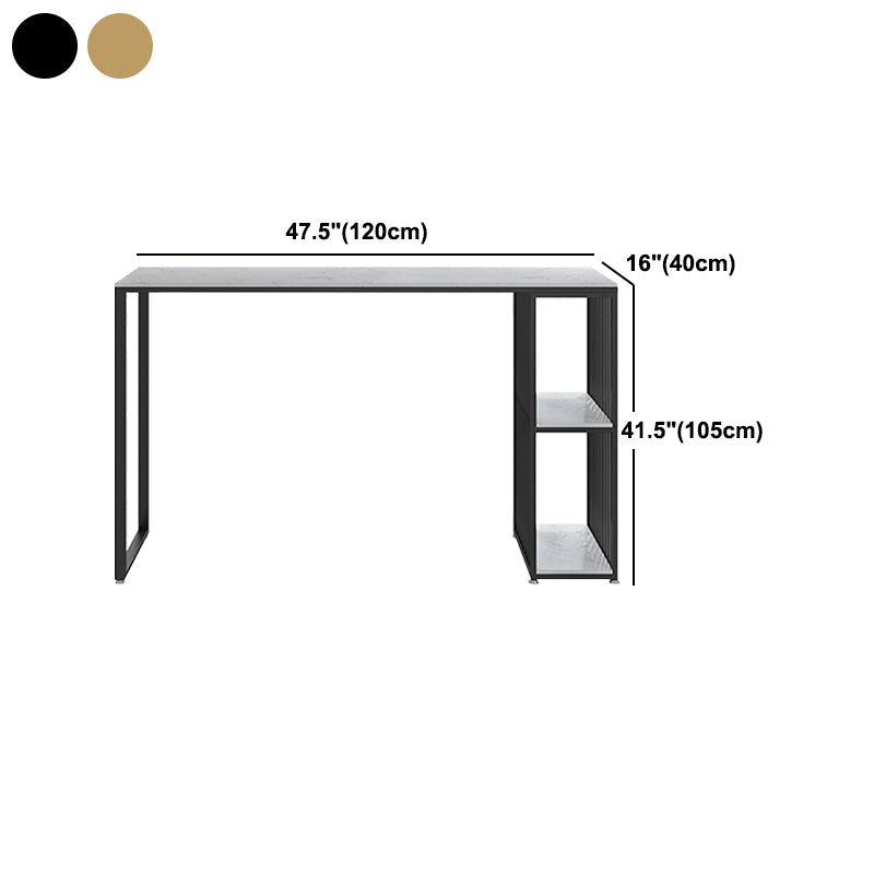 Industrial 1/3 Pieces Bar Table Set Rectangle Marble Counter Table with High Stools