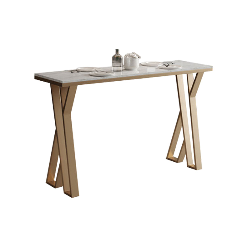 Glam Bar Table Set 1/2/5 Pieces Rectangle Stone Bar Table with High Stools