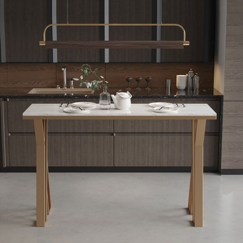 Glam Bar Table Set 1/2/5 Pieces Rectangle Stone Bar Table with High Stools