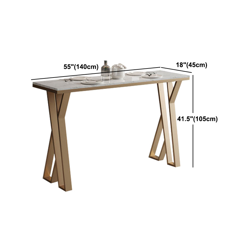 Glam Bar Table Set 1/2/5 Pieces Rectangle Stone Bar Table with High Stools