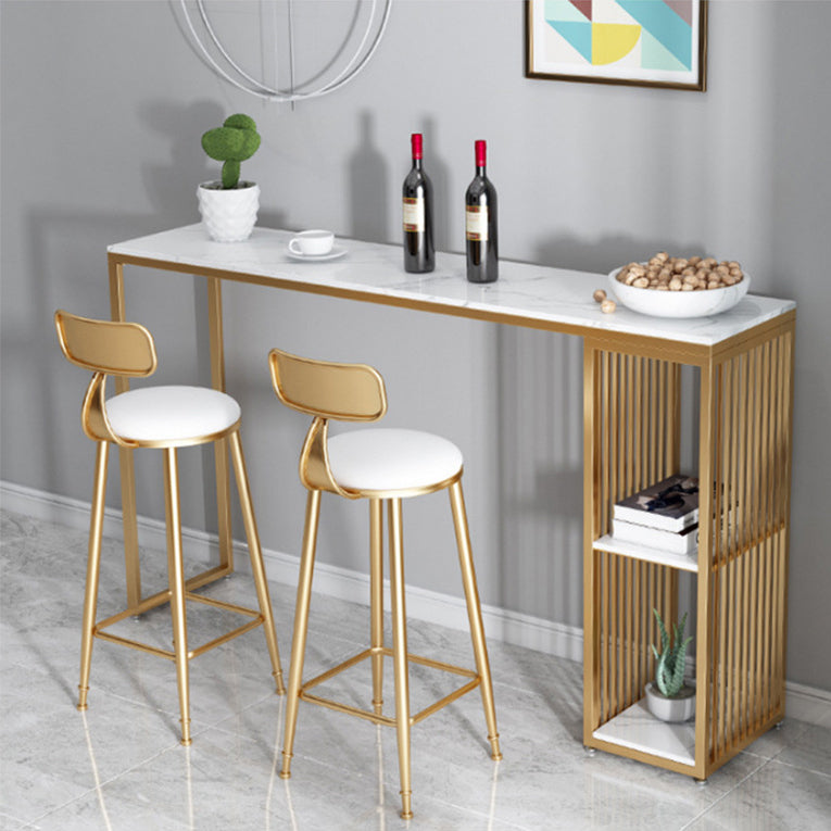 Glam 1/2/3 Pieces Bar Table Set Rectangle Bar Table with High Stools