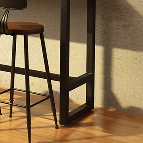 Solid Wood Pub Height Table Trestle Industrial Pub/Bar Dining Table