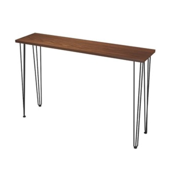 Rectangle Modern Counter Height Table Metal Legs Pub Height Dining Table in Natural