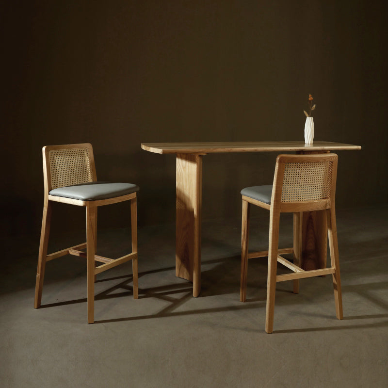 Glam Solid Wood Counter Wine Table Double Pedestal Living Room Bar Table