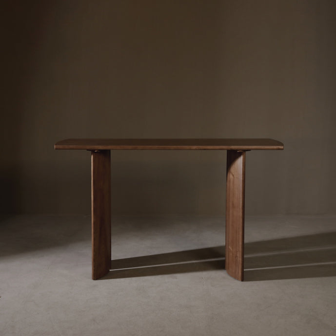 Glam Solid Wood Counter Wine Table Double Pedestal Living Room Bar Table