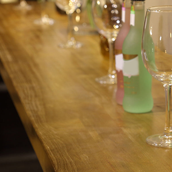 Indoor Industrial Patio Bar Table Rectangle Trestle Bar/Dinette Table in Natural