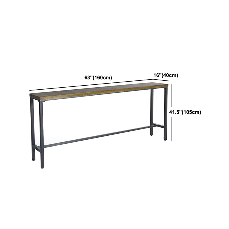 Indoor Industrial Patio Bar Table Rectangle Trestle Bar/Dinette Table in Natural